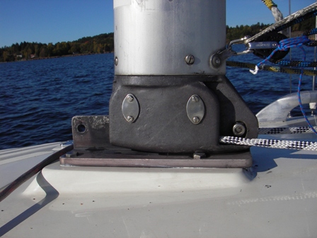 Mastfot - Fockfall och lift genom de aktre trissorna